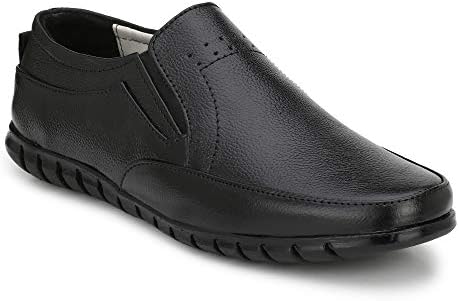 StylelureLeather Black Formal Shoes for Men