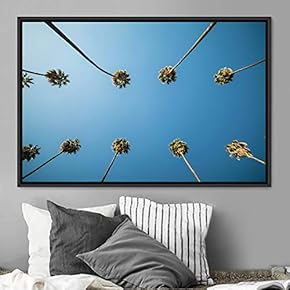 signwin Framed Canvas Wall Art Palm Tree Colorful...