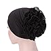 Women Head Wrap,Matoen Flower Muslim Ruffle Cancer Chemo Hat Beanie Scarf Turban Cap (Black)