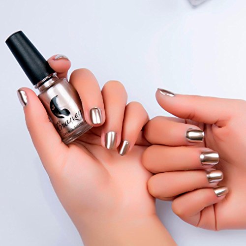 YJYdada Metal Color Stainless Steel Plating Silver Mirror Nail Polish (gold)
