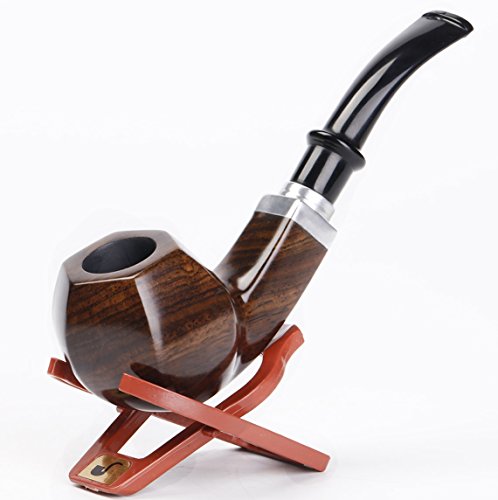 Ebony Wooden Tobacco Pipe Smoking Pipe with Accessories and Gift Package