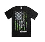KAWASAKI CAMO FLAG T-SHIRT BLACK MENS XLARGE
