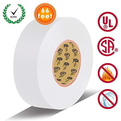 image for LYLTECH White Electrical Tape by ERUW, Pass UL/CSA Certification. Wate