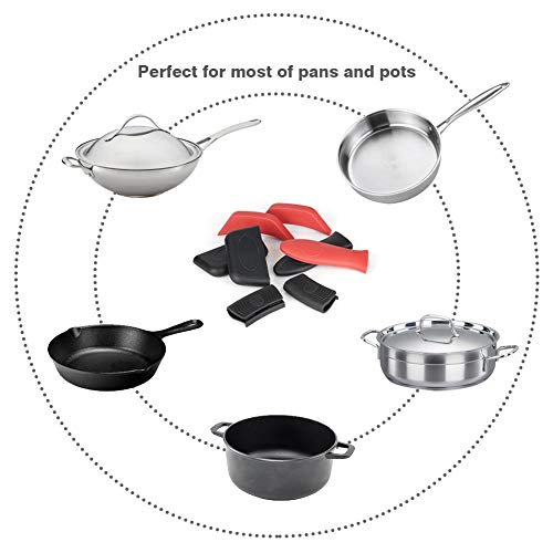 Silicone Hot Handle Holders 8 Pack, Pot Holder Sleeves Lid Covers Hot