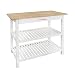 Casual Home Kitchen Island with Solid American Hardwood Top, White primary