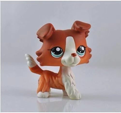 Fishsell Littlest Pet Shop Red Brown Collie Dog Puppy Blue Eyes Figure LPS Toy