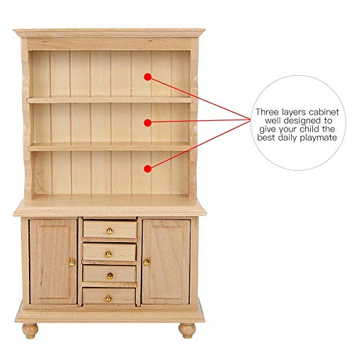 Zerodis Puppenhaus Mini Kabinett Spielzeug 1:12 Puppenhaus Zubehör Miniatur Simulation Holz DREI Schichten Kabinett… – Bild 4