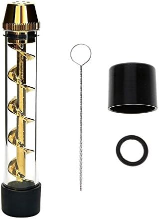 Novelty Wares New Fashion Classic Wooden Encased Carved Smoking Tobacco Pipes Cigar Cigarette Filter (Gold Black)