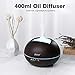 Essential Oil Diffuser, Dularf Wood Grain Aromatherapy Diffuser Cool Mist Nebulizer Diffuser Humidifier 400ml for Office Home Compatible 15 Color Lighting & Timer Settings (brown)