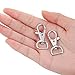 Pack of 40 Swivel Snap Hooks Lobster Claw Clasp Jewelry Findings for Lanyard and Sewing Projects, Wide 1/2 Inch D Ring (1/2