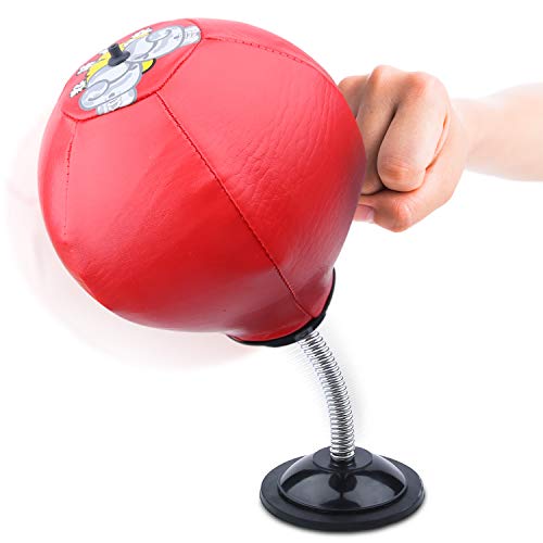 Boealzhl Desktop Punching Bag - Desktop Punching Ball Stress Relief Buster with Strong Suction Cup for Boxing Work Outs