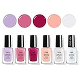 LEAFU Water Based Nail Polish, Non-Toxic Formula Nail Enamel, Easy to Apply and Remove, Set of 5 Colors and 1 Top Coat by