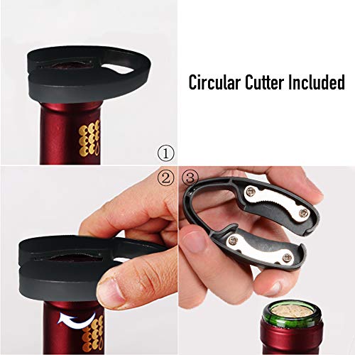 ETbotu Rabbit Wine Opener Kit Manual Wine Bottle Opener with Extra Corkscrew Spiral and Foil Cutter for Anniversary（Bronze） - Thumbnail 3