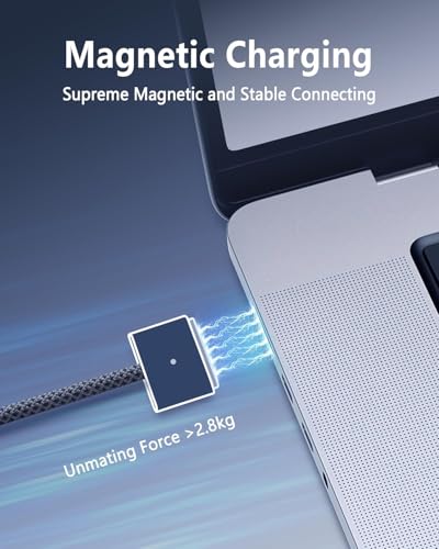 USB-C to Magnetic 3 Cable 140W for M4 MacBook Air Pro Charger, Magnetic Safe 3 Cable for MacBook Air (15''/13'' M4 2025, M3 2024, M2 2023, M2 2022), Pro (16"/14" 2024/2023/2021) -2M
