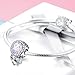 WOSTU 925 Sterling Silver Exquisite Charms Pink Love Heart Bead Charm for Bracelets The Key of Heart Charms Beads for Women (Purple)