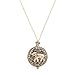 Heirloom Finds Elephant Filigree Antiqued Gold Tone Glass Magnifier Pendant Necklace