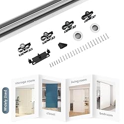 JUBEST Bypass Sliding Door Hardware 48", Aluminum
