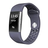 SWEES Silicone Sport Bands Compatible Fitbit Charge 2, Breathable Sport Replacement Bands Air Holes Small & Large (5.7