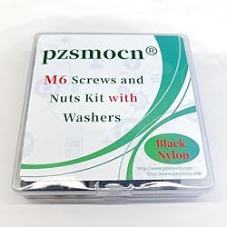 Pzsmocn 150 Pieces/50 Sets M6*10 mm Plastic Black