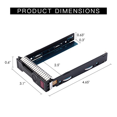2.5" SFF SAS SATA SSD Hard Drive Carrier Tray Caddy 651687-001 651699-001 for HP Proliant ML350 DL360p DL380P DL160 Gen8 G8 Gen9 G9 Series Servers with 4 Mounting Screws and 1 Screw Driver by Mveohos - Thumbnail 2