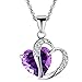 iLH Clearance Deals Fashion Women Heart Crystal Rhinestone Silver Chain Pendant Necklace Jewelry by ZYooh (Pueple)
