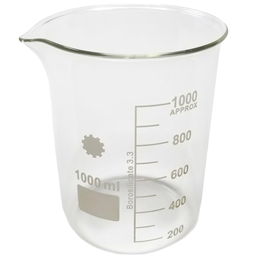 Photo 1 of 1L Beaker Borosilicate Glass, Low Form with Graduated Metric Scale