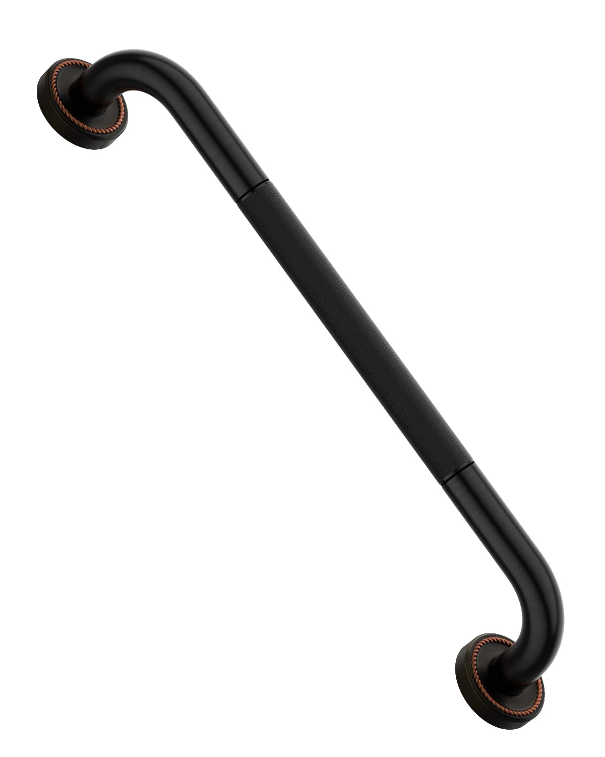 Photo 1 of 20 Inch Bronze Shower Grab Bar Oil Rubbed Black, Munzong Antique Brass Bathroom Grab Bar w/Anti-Slip Knurled Grip, Bathroom Balance Bar, Safety Handrail Support, Injury Elderly Senior Assist Handle