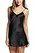 Avidlove Womens Pajamas Satin Nightgown Sexy Mini Slip Sleepwear Black S