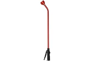 Dramm Touch N Flow Rain Wand Full Watering Flow Trigger Style Shut Off Valve with Lock, for Garden, Yard, Watering Plants, Hanging Baskets, 11 Gallons Per Minute, Red, 30 Inches Long