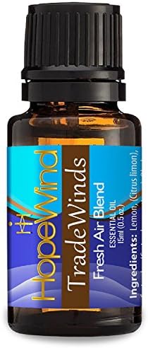 Clean Air, Natural Air Freshener, Pure Essential Oil blend, non-chemical Air Purifying, 15ml/0.5oz - Powerful Unique Formula, TradeWinds by HopeWind Health