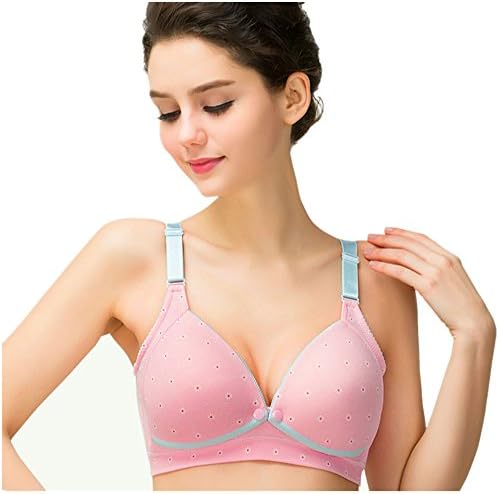 Vegtailor Women's Maternity Nursing Breastfeeding Bra Wireless Seamless Push up Cotton Sleep Sport Supportive Underwear(34B)