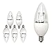 TCP LDCT40W50K6 LED Decorative B11 Chandelier Light Bulbs, Candelabra Based (E12), Dimmable, 40 Watt Equivalent, Daylight, 6 Count