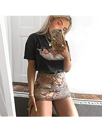 malianna faldas de malla de cintura alta con estampado de ángel para dama