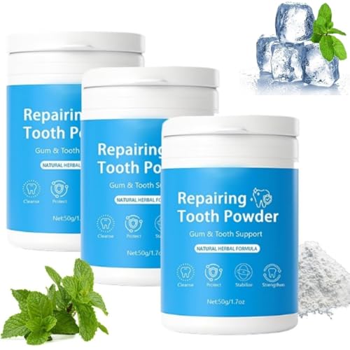 Tooth Repairing Powder with Micro Hydroxyapatite + Minerals and Zanthoxylum,Natural Herbal Tooth Repairing for Gum,Strengthens & Purifies & Stabilizes Teeth,Protects Gums & Roots,Boosts Enamel (3)