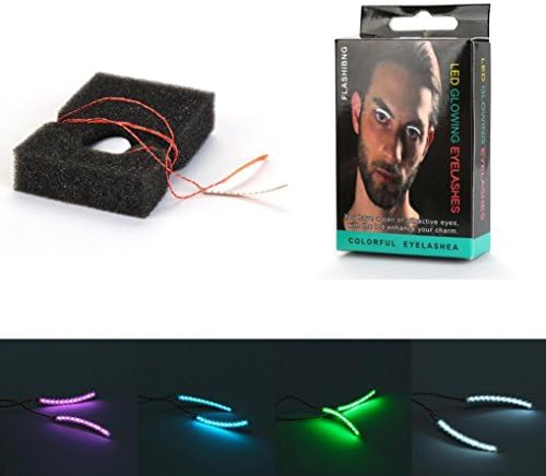 2017 USET Latest LED Eyelashes Eyelid False Eyelashes Interactive Unisex Eyelash Led Light Luminous Shining Charming Eyelashes for Nightclub Birthday Party Rave Party (Blue)