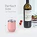 Maars Bev Stainless Steel Stemless Wine Glass Tumbler with Lid, Vacuum Insulated 12 oz Cup | Spill Proof, Travel Friendly, Fun Cocktail Drinkware - Carnation Pink