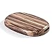 Wooden Serving Tray - Oval Acacia Wood Decorative Tray with Handles for Parties and Breakfast in Bed or on Ottomans - 17 x 11.75 x 2 Inches