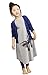FTSUCQ Girls Casual Swing Special Occasion Printed Cotton Loose Maxi Dresses,120(5-6Y),Grey