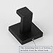 Velimax Stainless Steel Towel Hook Black for Bathroom Robe Hook Squared Single Hook Wall Mounted Coat Hook Matte Black