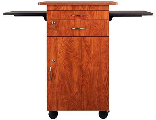 Oklahoma Sound MMC Multi Media Cart, 19" Length x 25" Width x 38" Height, Wild Cherry/Black