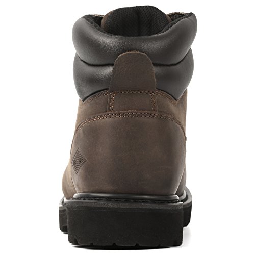 6" Steel Toe Work Boots - Timberland Style - Oil Slip Resistant - Dark Brown (8)
