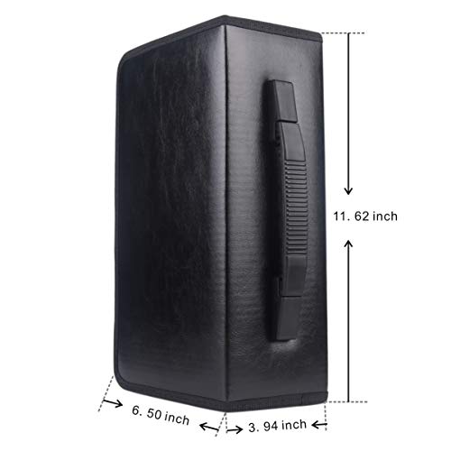 FORE CD/DVD Disc 128pcs PU Wallet Case for CD/DVD Carrying Storage 128 Capacity Color Black …