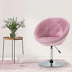 HOMCOM Modern Makeup Vanity Chair Round Tufted