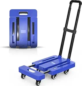 2heet Folding Hand Truck Luggage Cart with 6 Wheels Upgrade Wheels 150 kg Hand Truck Platform Trolley Cart for Lifting Heavy Weight for Home Office Car Travel Luggage Moving