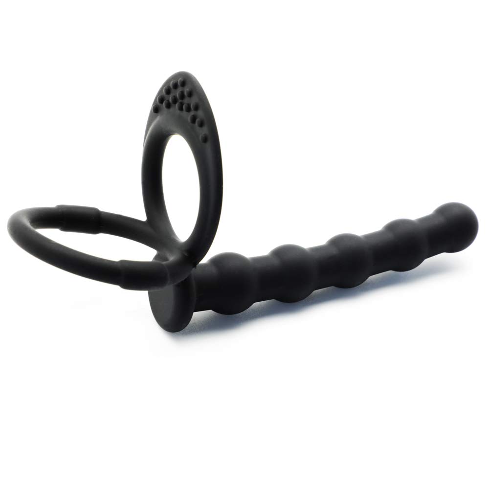 BeHorny Silicone Anal Beads with Cock Rings Length: 13.5 Cm (5.3'') Max Diameter: 2.5 Cm Black