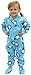 PajamaMania Footed Family Matching Blue Fleece Penguin Pajamas