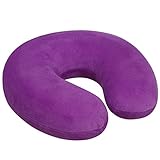 Yinglite Memory Foam Travel Neck Pillow U Shape , Ortho Therapy Neck Support Pillow with Velour Cover (Violet)