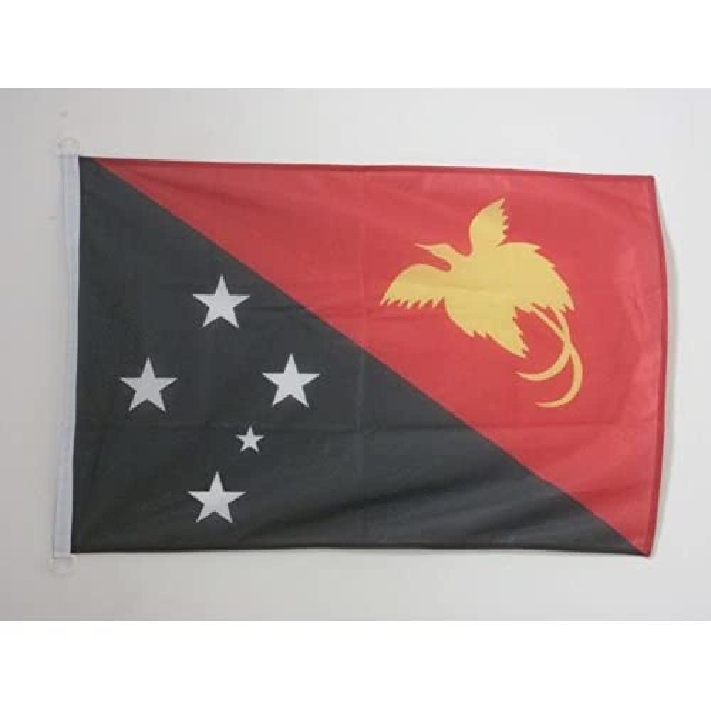 AZ FLAG - Papua New Guinea Flag - 2x3 Ft - For Outdoor - Papuan Banner Knitted Polyester with Two Plastic Rings - Fade Resistant - Vivid Colors - 2' x 3' Feet - 90x60 Cm