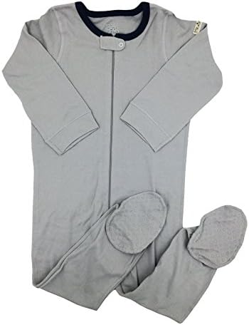 Little World Peas Organic Toddlers Boys Footed Bodysuits (3T, Ash)