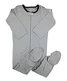 Little World Peas Organic Toddlers Boys Footed Bodysuits (12-18 months, Ash)